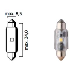 Лампа FLOSSER LED 12-24V C5W SV8.5 13.5x38mm: купить недорого в Кишиневе